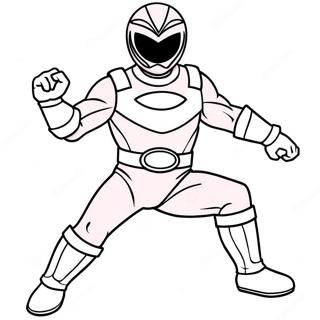 Pink Power Ranger Action Pose Coloring Page | Pink Power Ranger coloring page