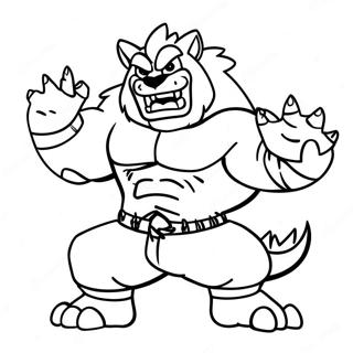 Incineroar Dynamic Action Pose Coloring Page | Incineroar coloring page