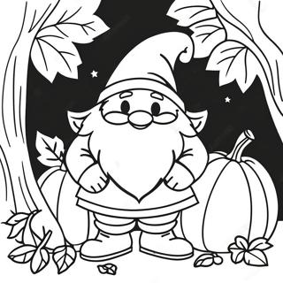 Gnome De Outono Páginas para Colorir