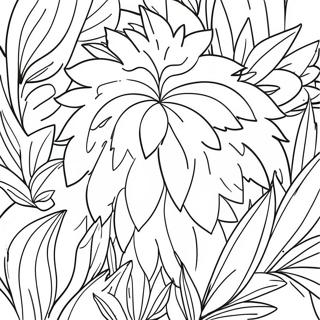 Fluffy Green Bush Coloring Page | Bush coloring page
