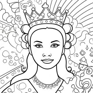 Colorful Queen Graffiti Art Coloring Page | Queen Graffiti coloring page