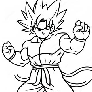 Goku Powering Up Coloring Page | Goku vs Naruto coloring page