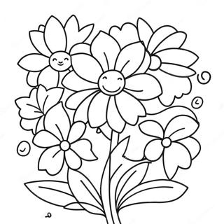 Söta Mors Dag Blommor Målarbild | Mors Dag Utskrift målarbild