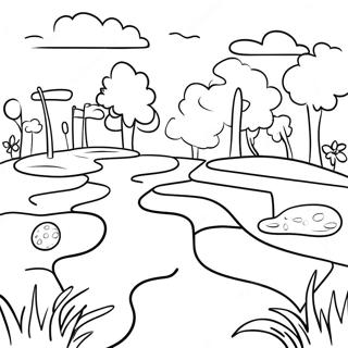 Mini Golf Course Coloring Page | Mini Golf coloring page