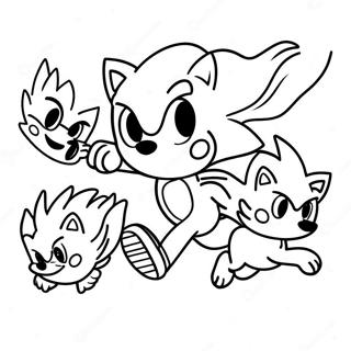 Sonic the Hedgehog Running with Wolves Coloring Page | Wolf Sonic coloring page