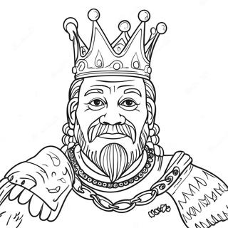 King Trollex with Colorful Hair Coloring Page | King Trollex coloring page