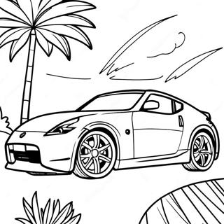 Nissan 370Z Sports Car Coloring Page | Nissan 370Z coloring page
