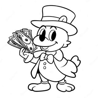Scrooge McDuck with Money Bags Coloring Page | Scrooge McDuck coloring page