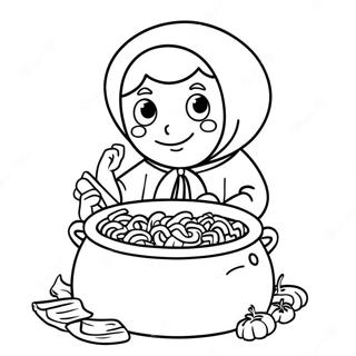Strega Nona with Pasta Pot Coloring Page | Strega Nona coloring page