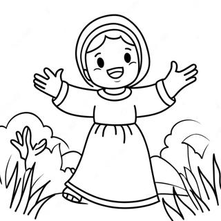 Miriam in Exciting Adventure Coloring Page | Turning Red Miriam coloring page