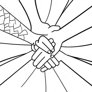 Diverse Hands Holding Each Other Coloring Page | Equality coloring page