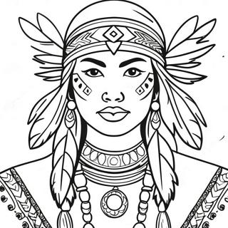 Native American Woman for Adults Coloring Pages