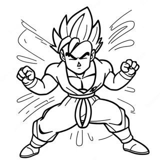Gohan Super Saiyan 2 Action Pose Coloring Page | Gohan Super Saiyan 2 coloring page