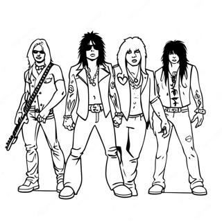 Motley Crue Rock Band Coloring Page | Motley Crue coloring page