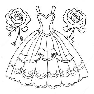 Quinceanera Dress Coloring Page | Quinceanera coloring page