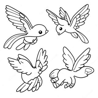 Magical Creatures in Flight Coloring Page | Fantastic Beasts coloring page