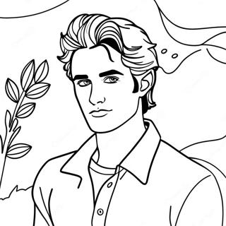 Edward Cullen Sparkling in the Sun Coloring Page | Edward Cullen coloring page