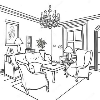 House Interior Coloring Page | House for Adults coloring page