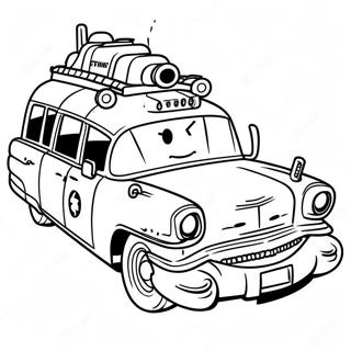 Ghostbusters Ecto 1 Coloring Page | Ghostbusters Ecto 1 coloring page