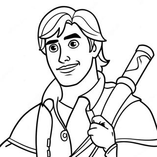 Flynn Rider Adventure Coloring Page | Flynn Rider coloring page
