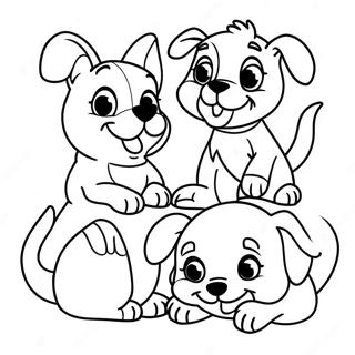 Playful Disney Puppies Coloring Page | Disney Dog coloring page