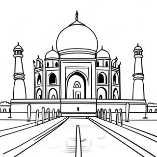 Taj Mahal Detailed Coloring Page | Taj Mahal coloring page