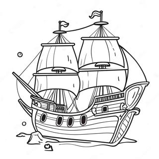 Pirate Ship Adventure Coloring Page | Pirate Ship coloring page