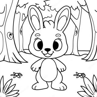 Shadow Bonnie in a Mysterious Forest Coloring Page | Shadow Bonnie coloring page