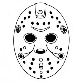 Creepy Jason Mask Coloring Page | Jason Mask coloring page