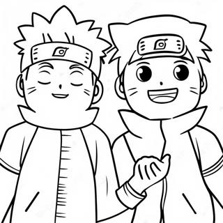 Cute Naruto and Hinata Holding Hands Coloring Page | Naruto and Hinata coloring page
