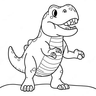 Ferocious T-Rex Roaring Coloring Page | Carnivore Dinosaur coloring page
