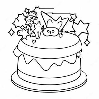 Colorful Superhero Cake Coloring Page | Superhero Birthday coloring page
