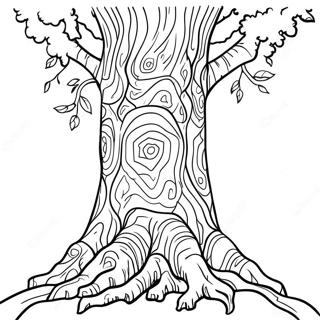 Detailed Tree Trunk Coloring Page | Tree Trunk coloring page