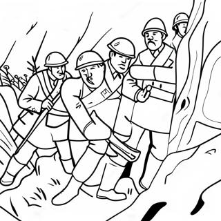 Trench Warfare WW1 Coloring Pages