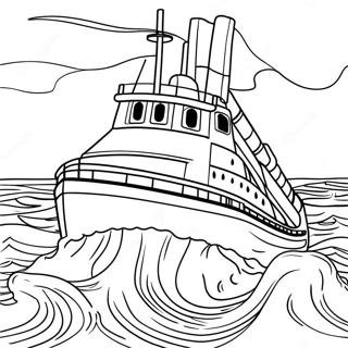 Edmund Fitzgerald Sinking Scene Coloring Page | Edmund Fitzgerald coloring page