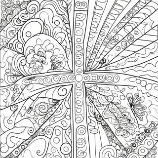 Union Jack with Fun Patterns Coloring Page | United Kingdom Flag coloring page