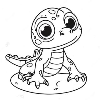 Adorable Baby Lizard Coloring Page | Cute Lizard coloring page