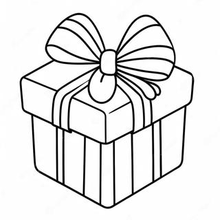 Colorful Gift Box with Ribbon Coloring Page | Gift Box coloring page