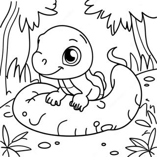 Cute Boa Constrictor in Jungle Coloring Page | Boa Constrictor coloring page