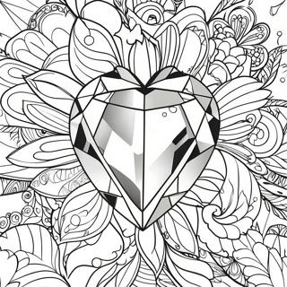 Sparkling Gemstone Coloring Page | Crystal coloring page