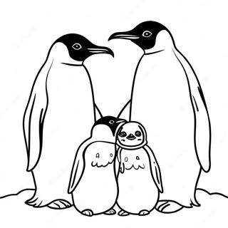 Cute Emperor Penguin Family Coloring Page | Emperor Penguin coloring page