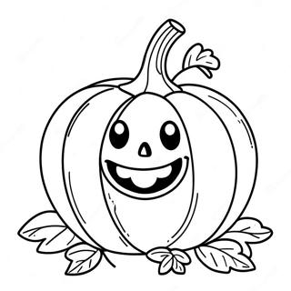 Smiling Pumpkin Coloring Page | Pumpkin Picture to coloring page