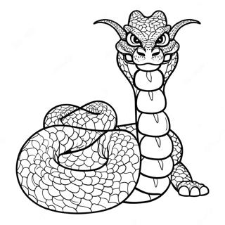 Majestic Snake Dragon Coloring Page | Snake Dragon coloring page