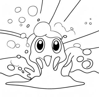 Colorful Splash Scene Coloring Page | Splash coloring page