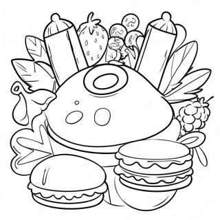French Food Coloring Page | French Food coloring page