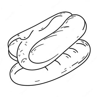 Delicious French Baguette Coloring Page | French Food coloring page