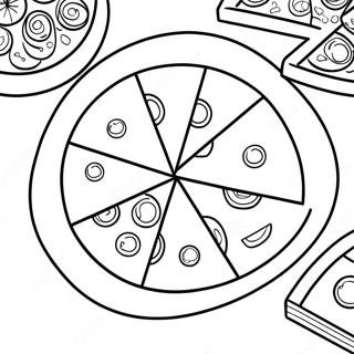 Colorful Fraction Pizza Slice Coloring Page | Fraction coloring page