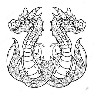 Two Headed Dragon Coloring Page | Two Headed Dragon coloring page