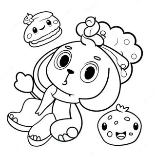 Chico Bon Bon with Colorful Friends Coloring Page | Chico Bon Bon coloring page