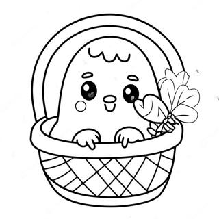 Cute Peep in a Basket Coloring Page | Peep coloring page